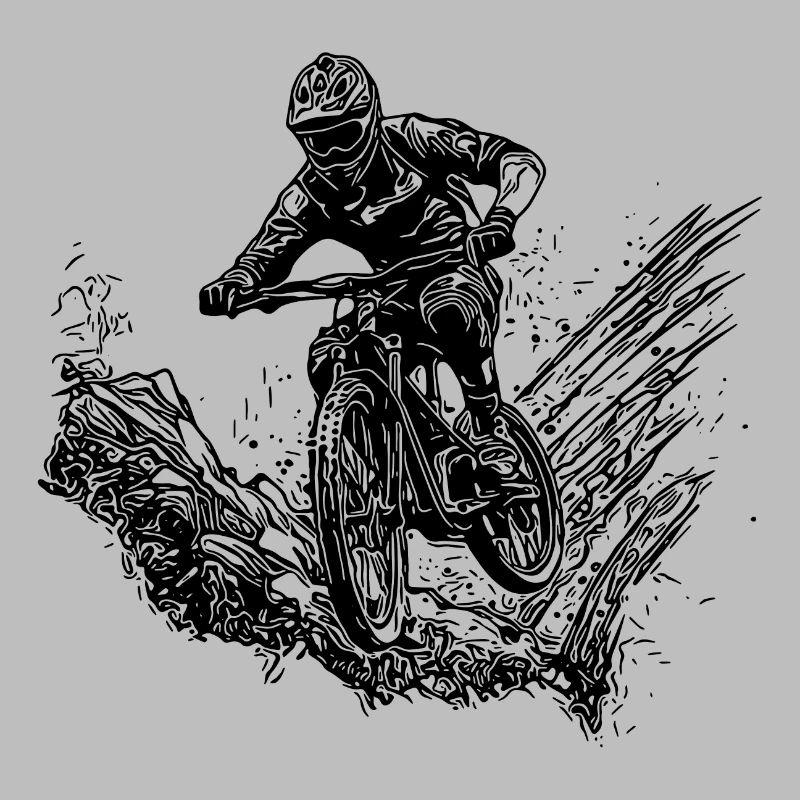 Mountainbiker Radfahrer Schlamm Wald Abfahrt