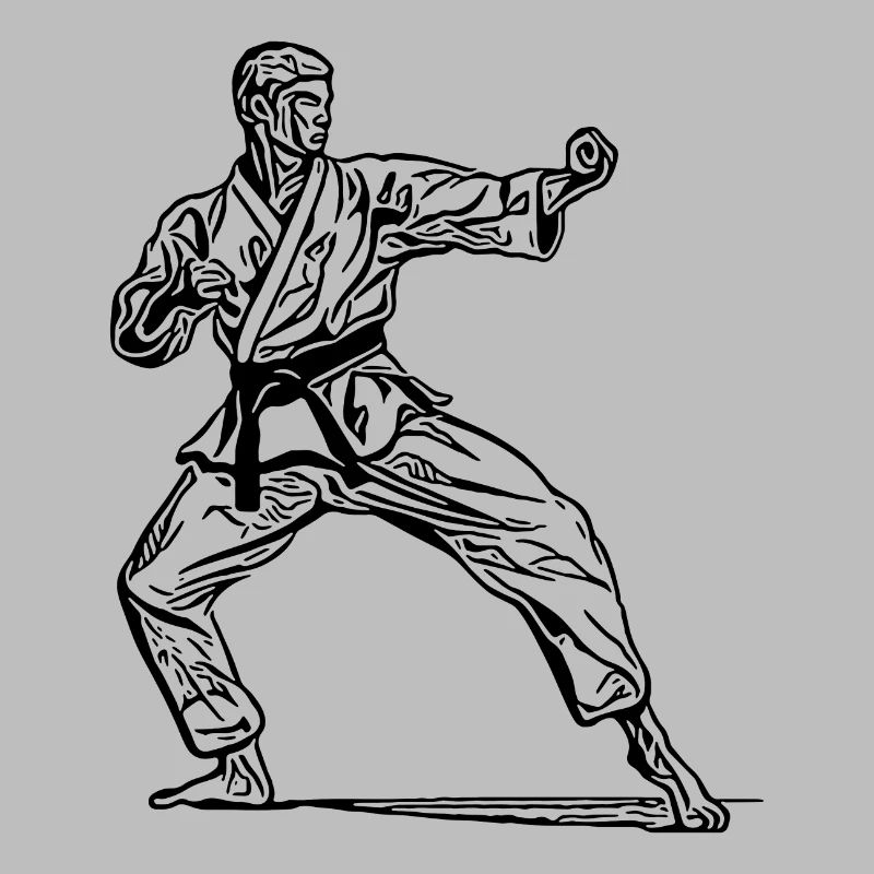 Combattant de karaté en pose de combat