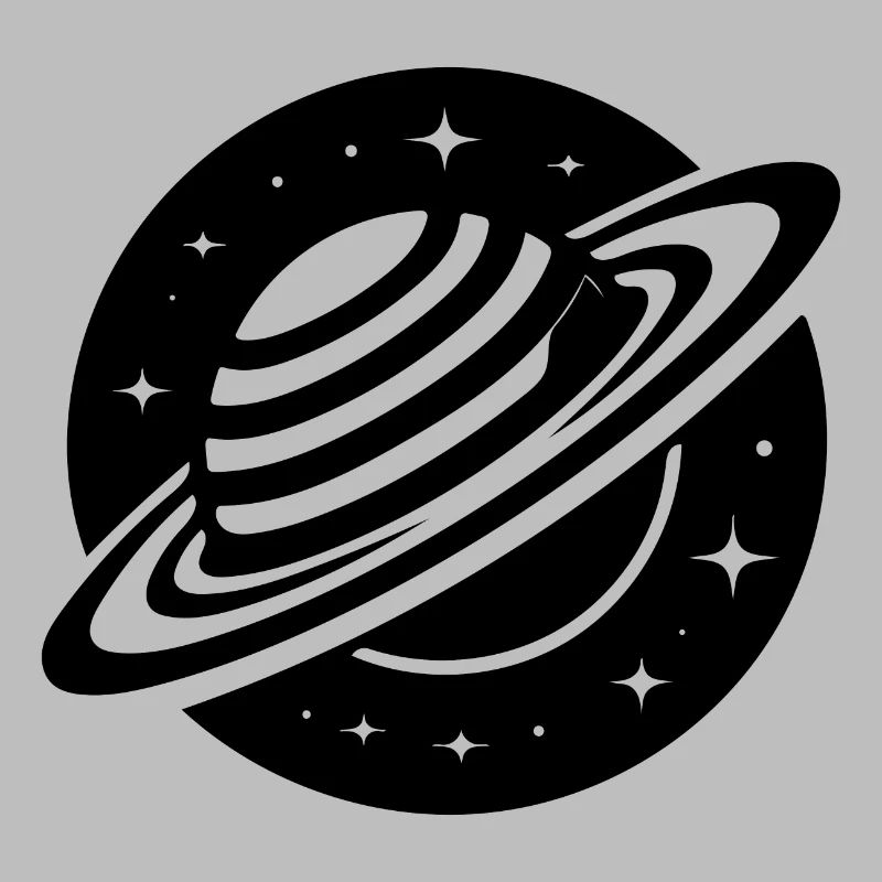 Planète spatiale Saturne avec système d’anneaux et étoiles