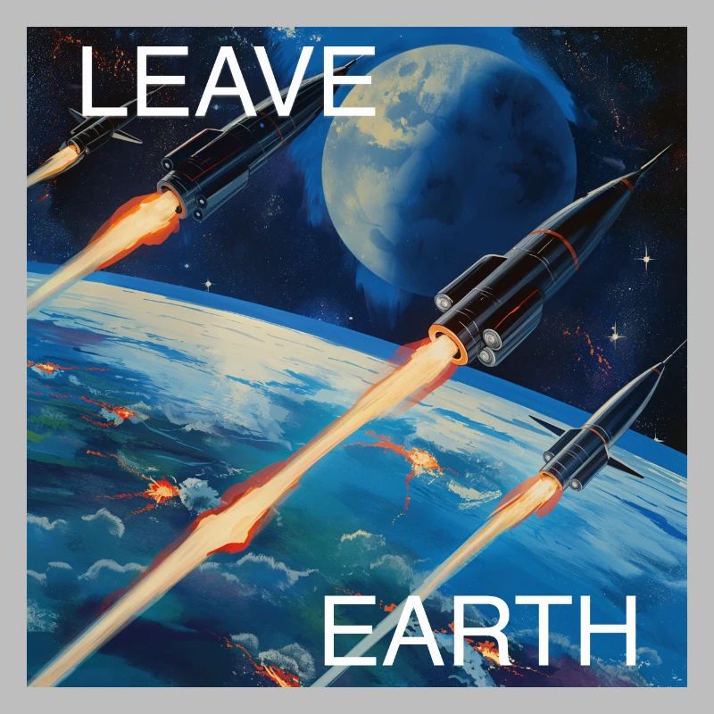 Affiche de Style rétro voyage dans l’espace « Quitter la Terre »