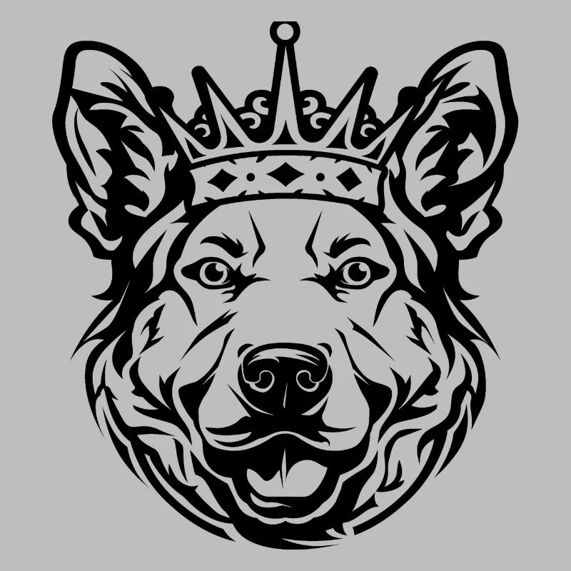 Chien avec couronne
