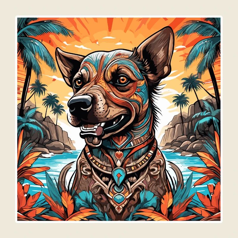 Tattoo / Tier / Kunst / cool / Comic / Hund