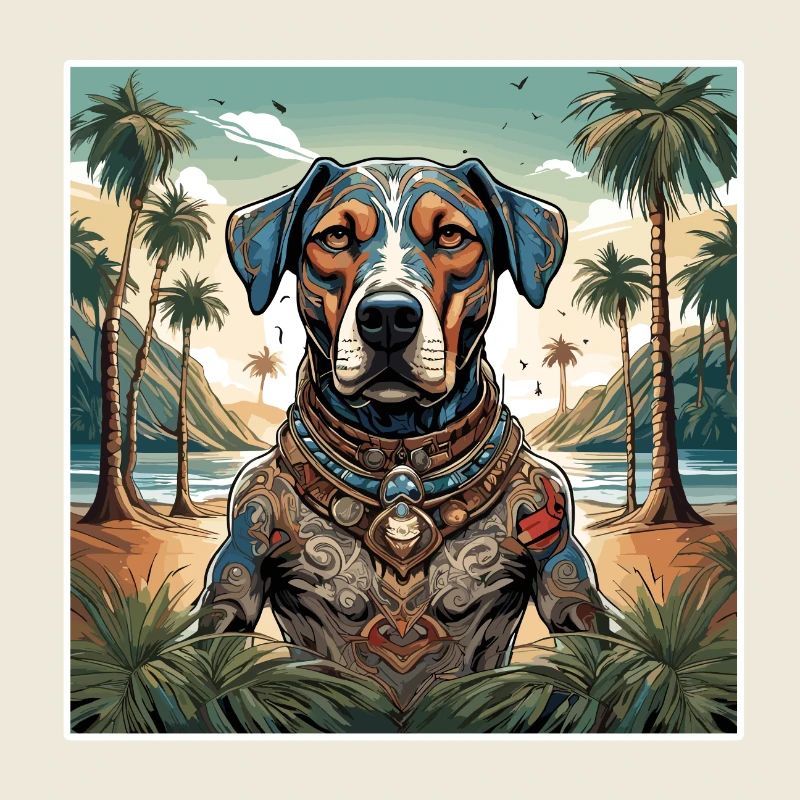 Tattoo / Tier / Kunst / cool / Comic / Hund