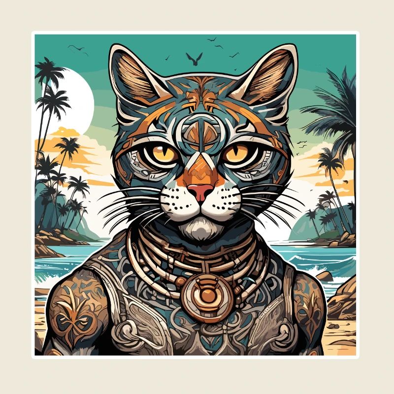 Tattoo / Tier / Kunst / cool / Comic / Katze