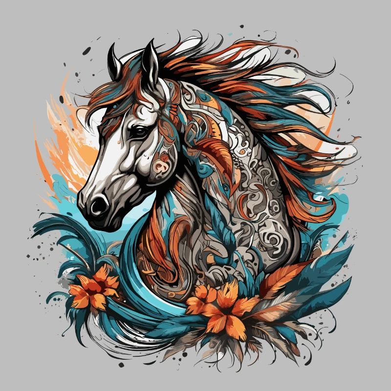 Tattoo / Tier / Kunst / cool / Comic / Pferd