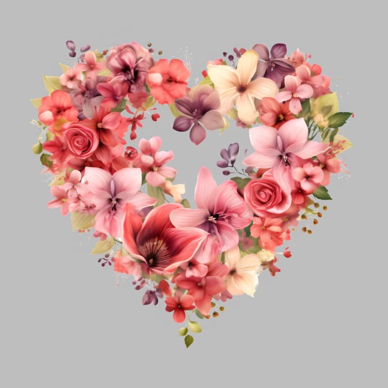 Herz im Blumenkranz