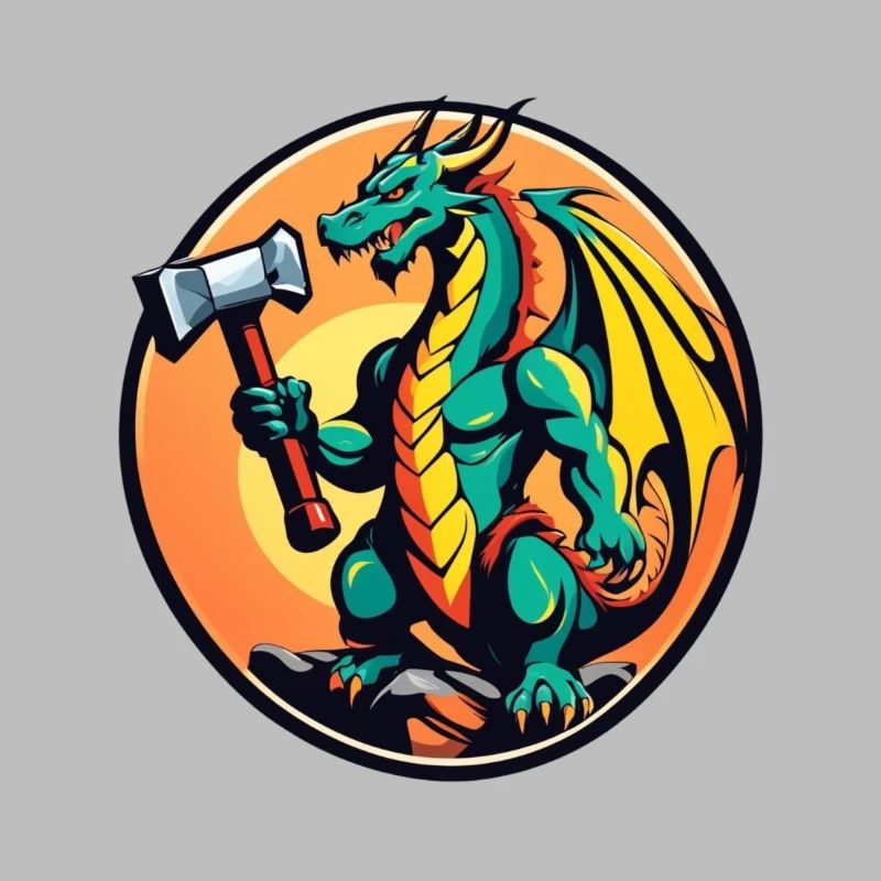 Dragon with a war hammer