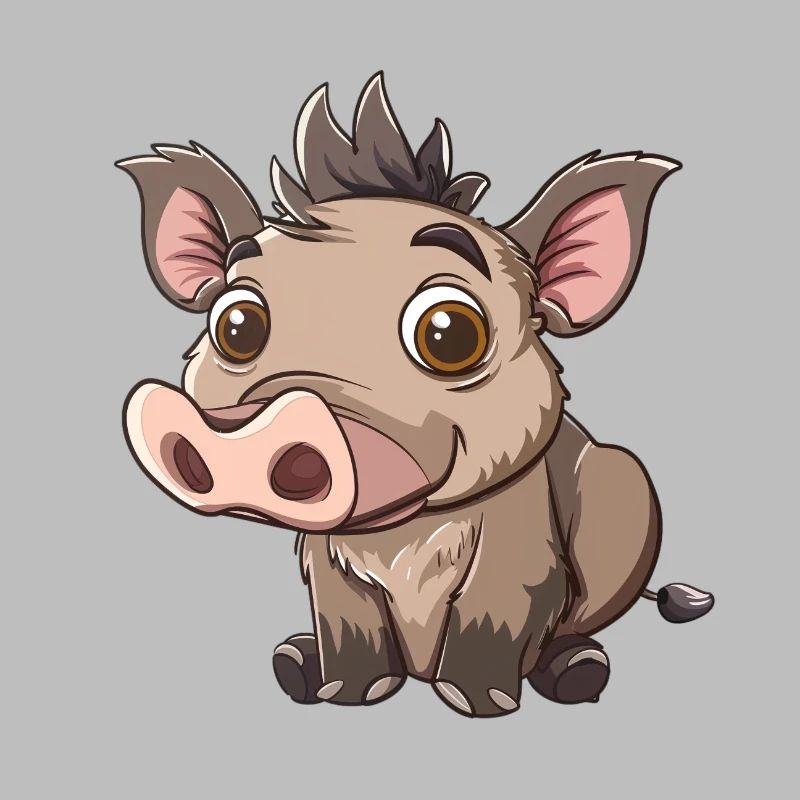 Look de dessin animé mignon Warthog