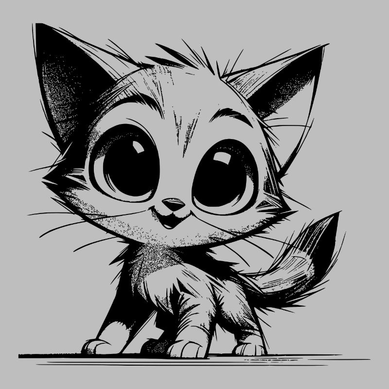 Crayon mignon dessin chats yeux de bébé