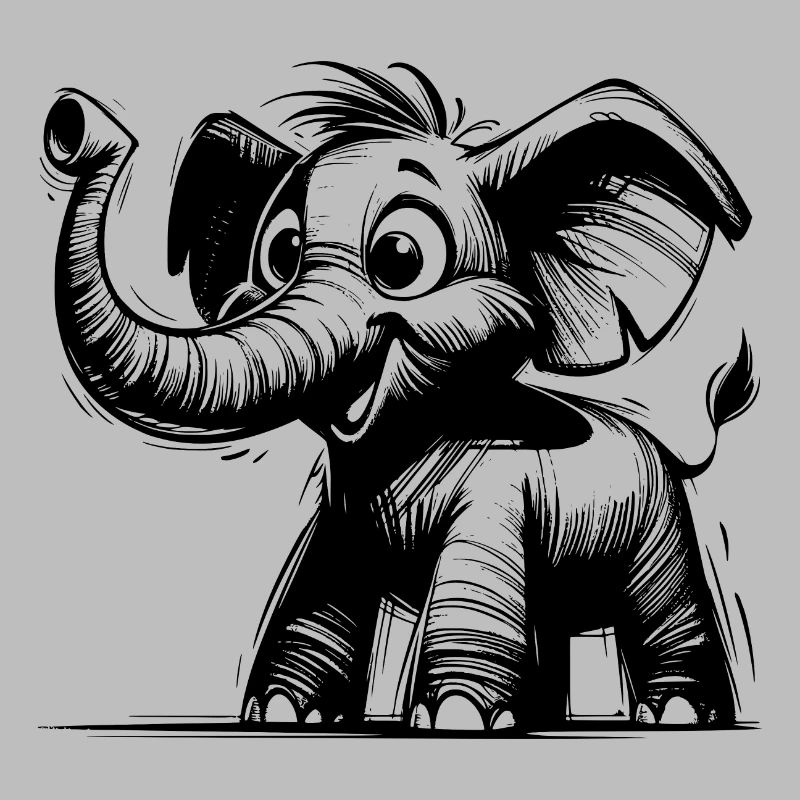 Mignon petit bébé éléphant avec une énorme trompe