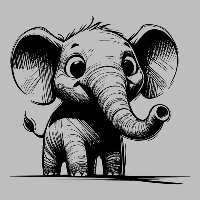 Mignon bébé éléphant avec de grandes oreilles