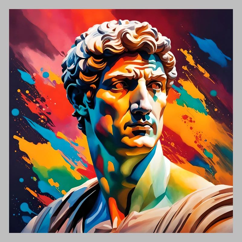 Michelangelo David farbig