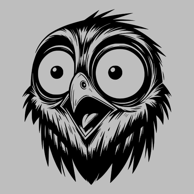Scared Horror Bird Drawing