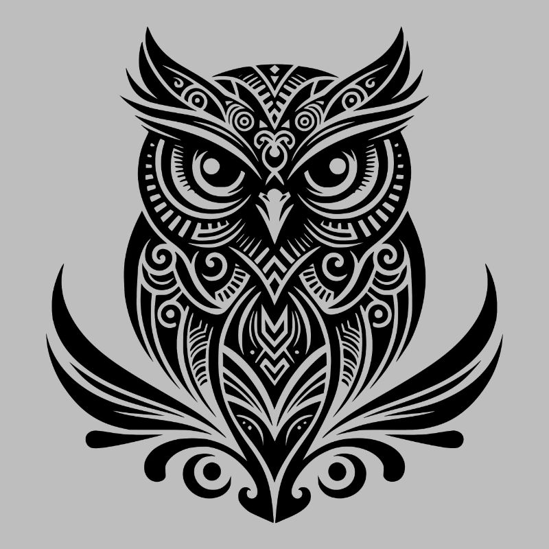 Schlaue Eule im Tattoo Tinte Style