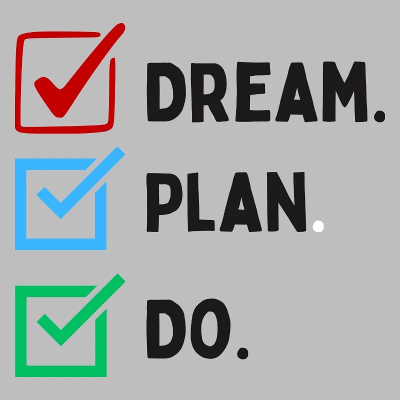 Dream Plan Do Checkliste Design Schwarz Weiss