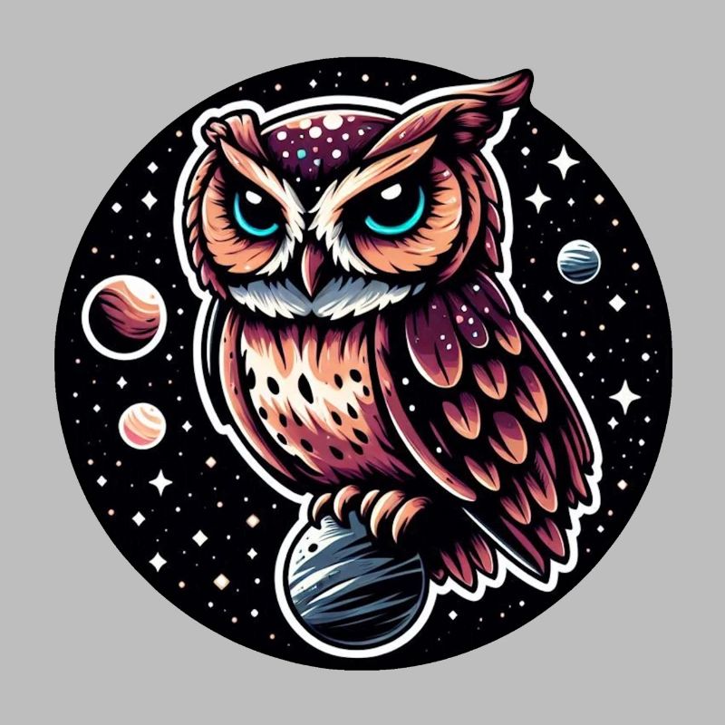 Kosmische Eule Illustration