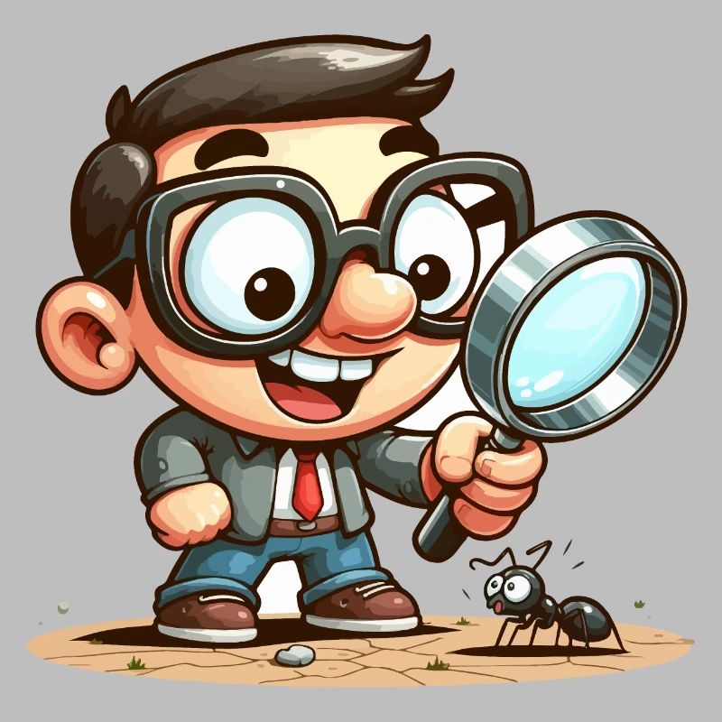 A little explorer with a magnifying glass