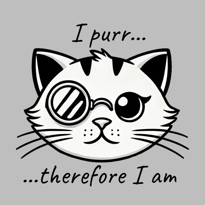 Je ronronne, donc je suis - Philosopher cat design