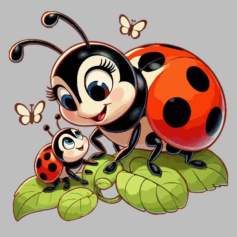 Marienkäfer Mutter spielt mit Kind