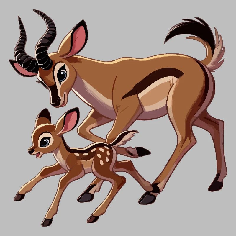 Mère antilope avec ses petits