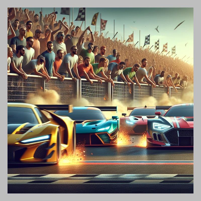 Voitures de course proches de l’arrivée