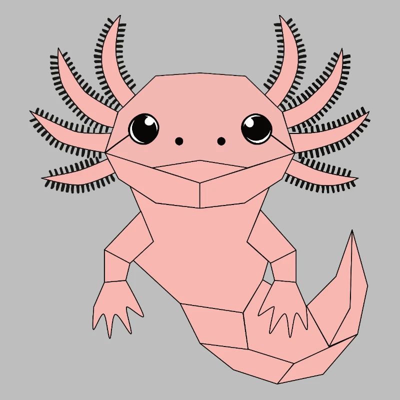 Geometric Axolotl – Minimalist Graphics