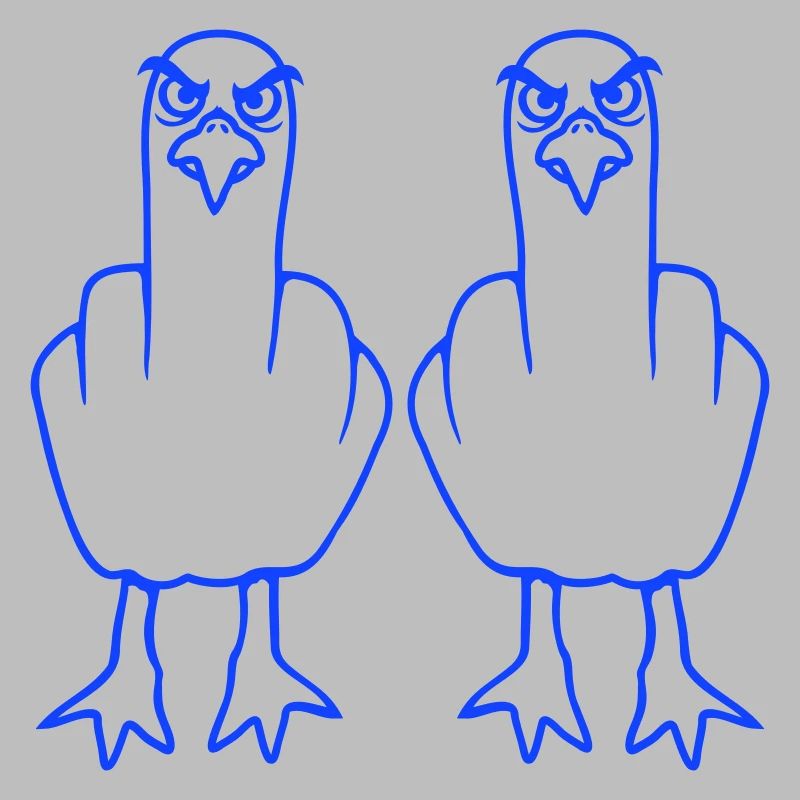 2 Möwen Mittelfinger Beleidigung Stinkefinger Team