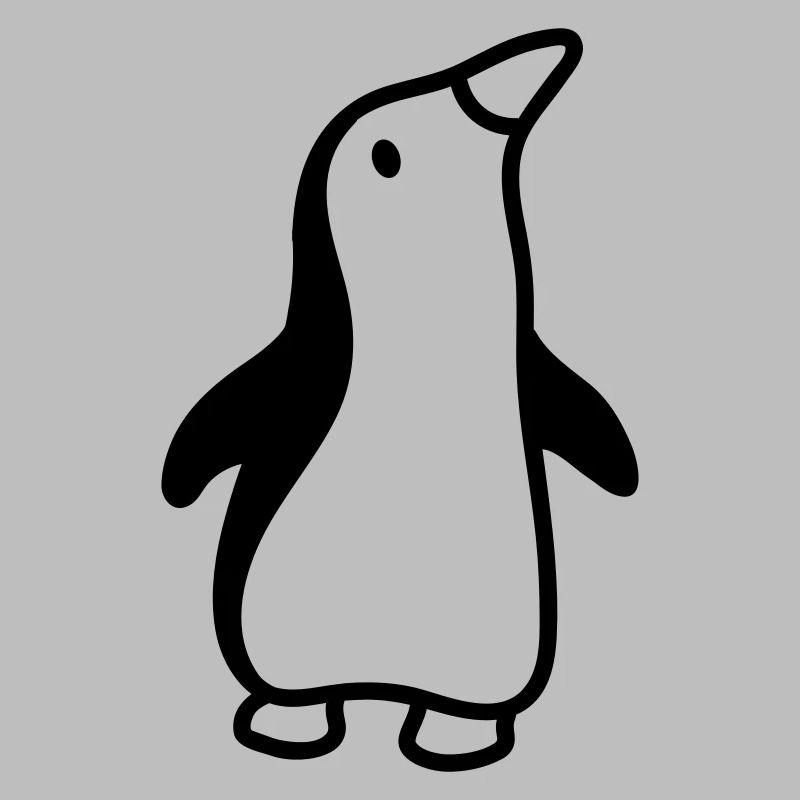 Pinguin sieht hoch - line