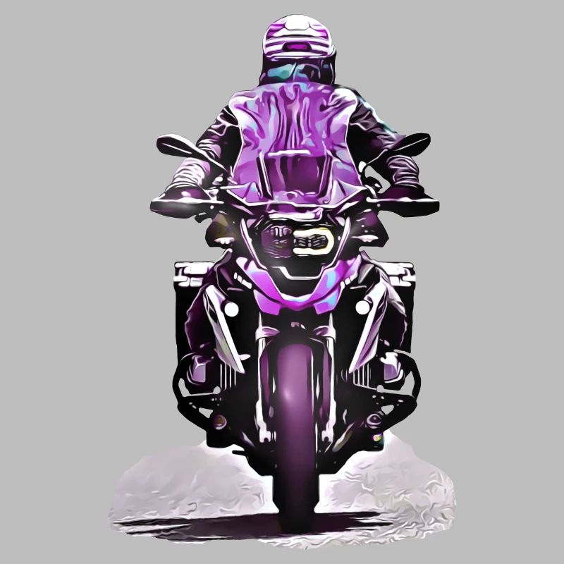 GS Motorradfahrer lila