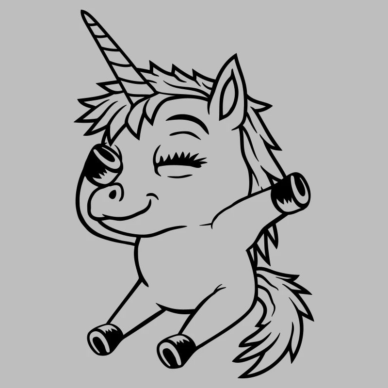 Sitzendes Dabbing Einhorn Mädchen