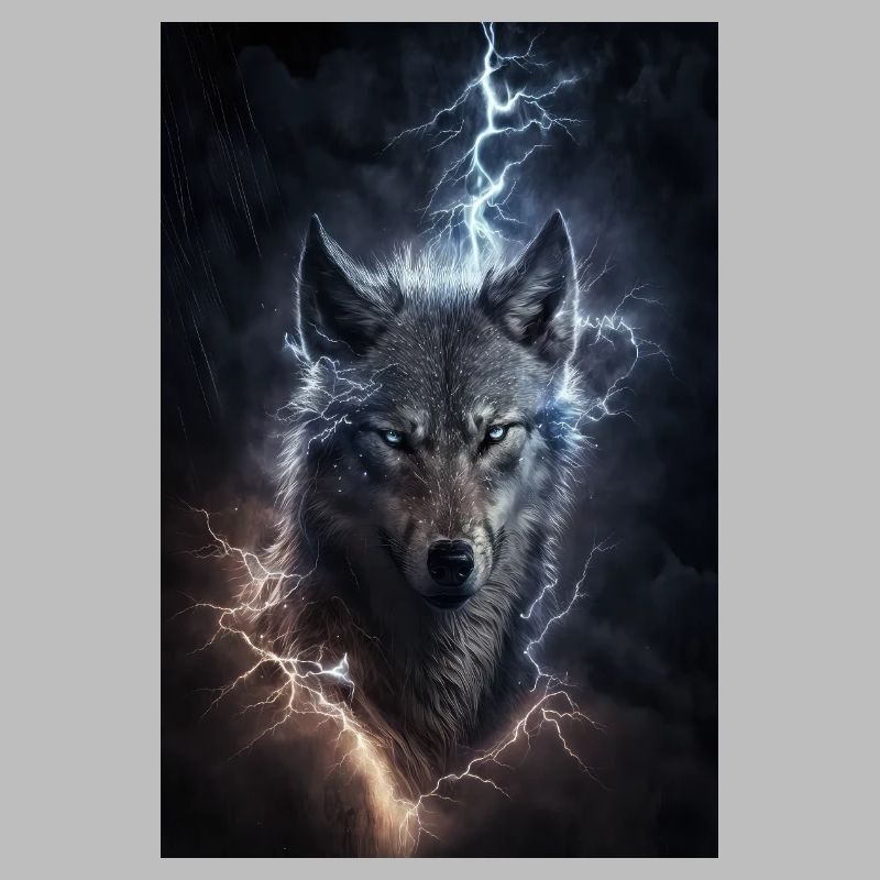Wolf Blitz Donner Epic Cool Episch Wölfe