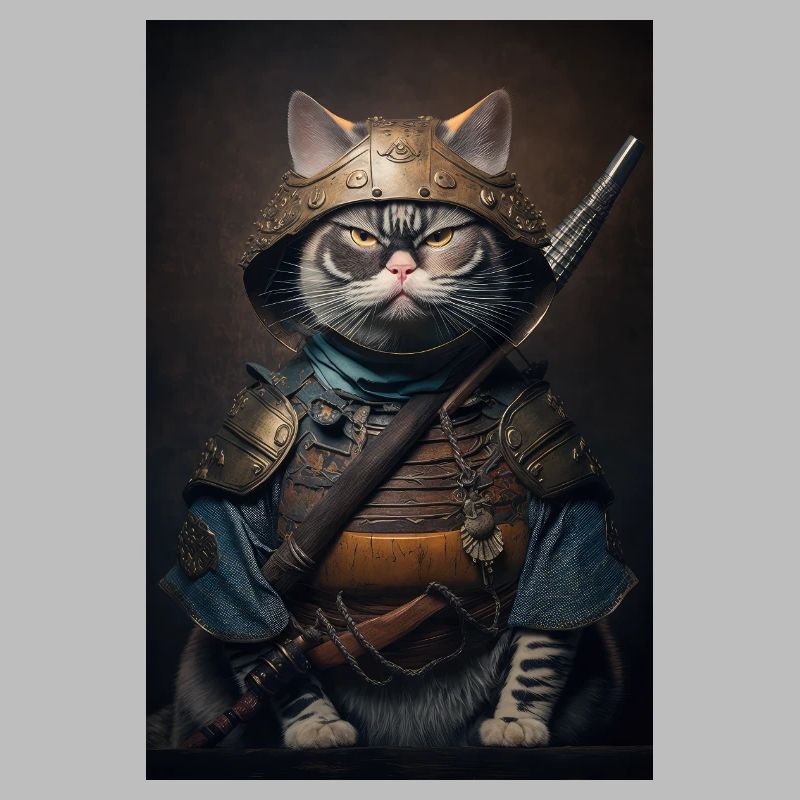Samurai Katze Cat Cool Japan Krieger
