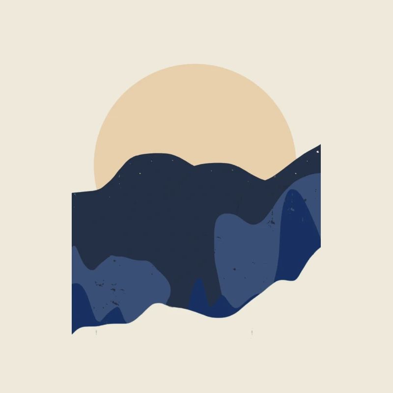 sonne und Blaue Berge Boho stiel