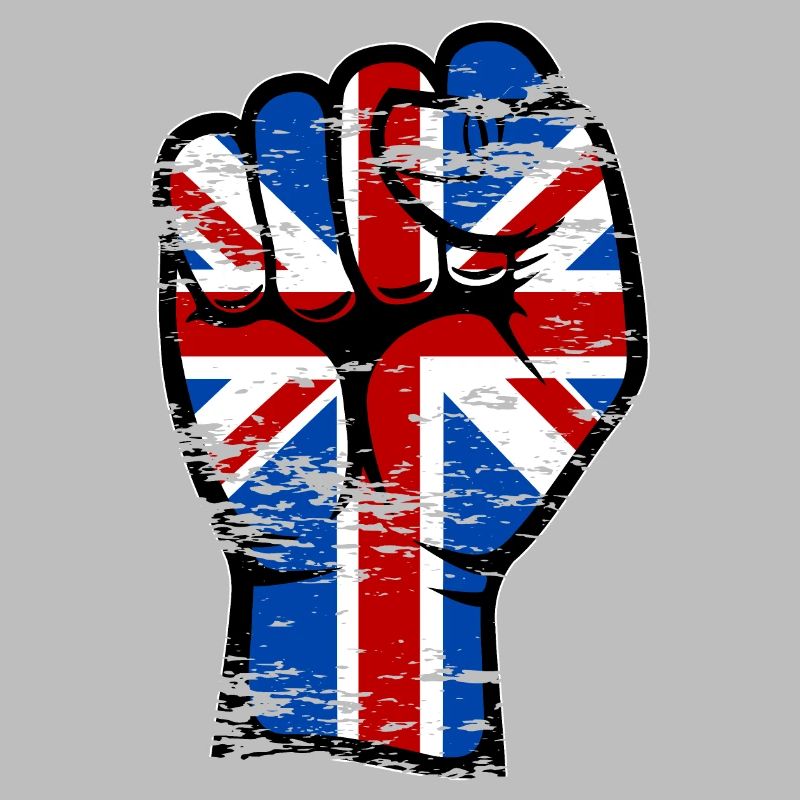 Drapeau britannique poing symbole de main utilisé