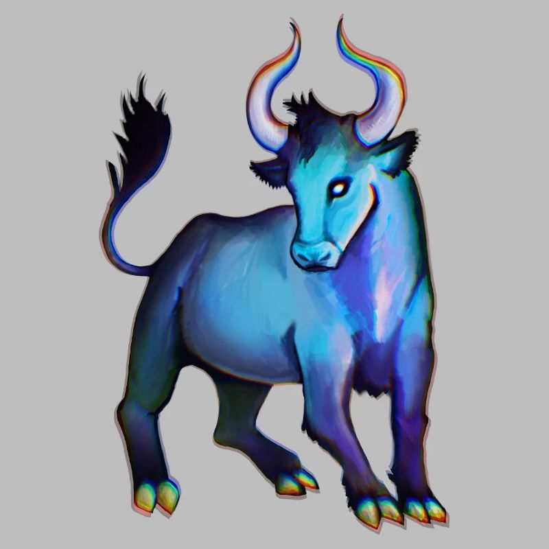 gemalter Stier