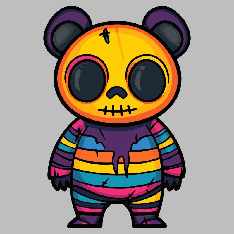 Panda Halloween Comic Funny