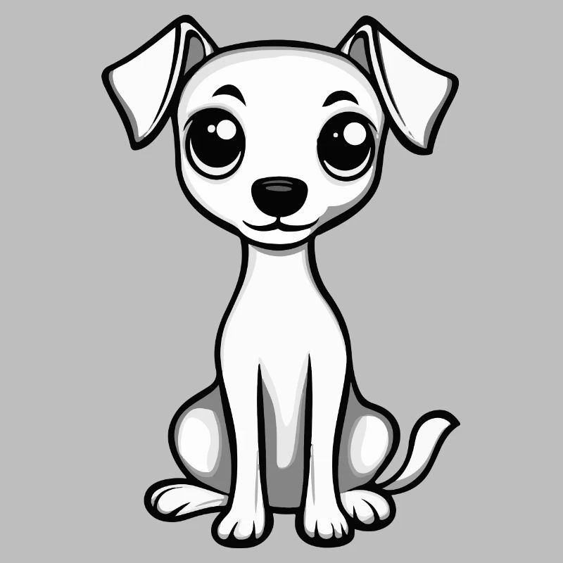 Whippet Hund Comic Niedlich