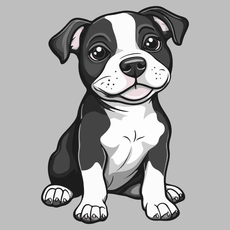 Pitbul Terrier Hund Comic Niedlich Pit