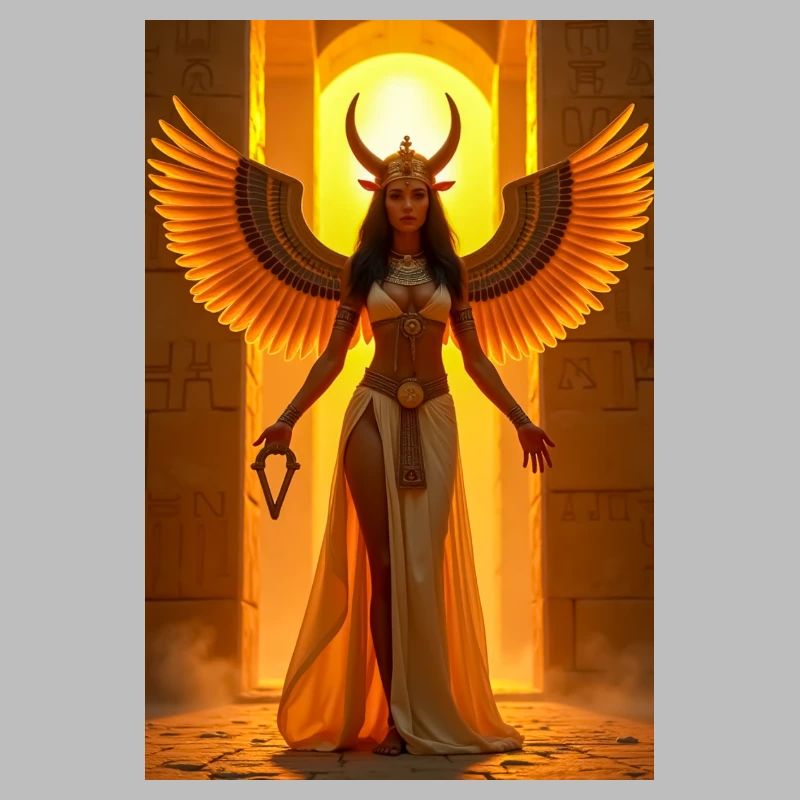 Isis, winged goddess with solar disk