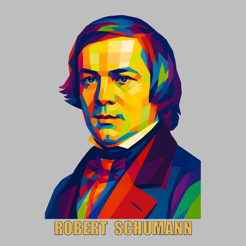 WPAP Polygon Portrait Robert Schumann Composer