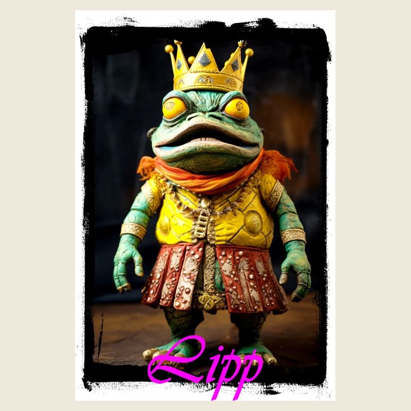 Royal frog figure with magnificent outfit design