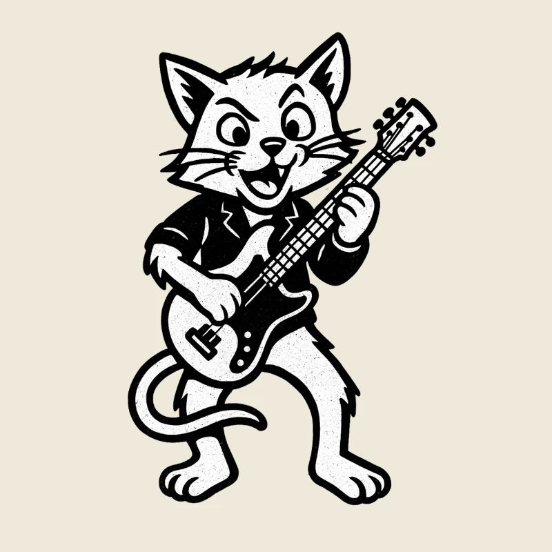 Guitariste Cat Figure de Rock
