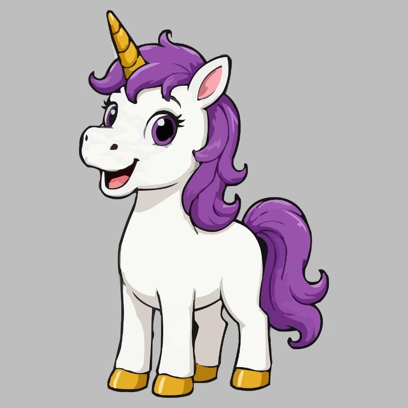 Licorne à crinière violette