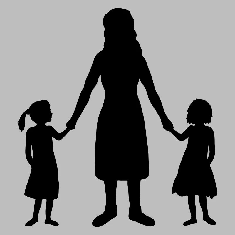 Silhouette 2 Töchter Mutter