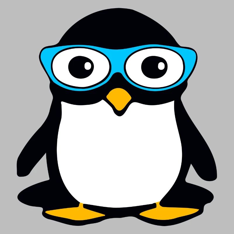 Pinguin mit blauer Brille