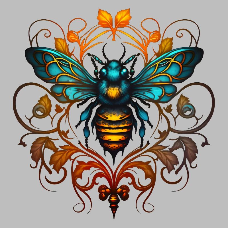 Bee, Bumblebee, Insect, Floral, Pattern, Ornaments