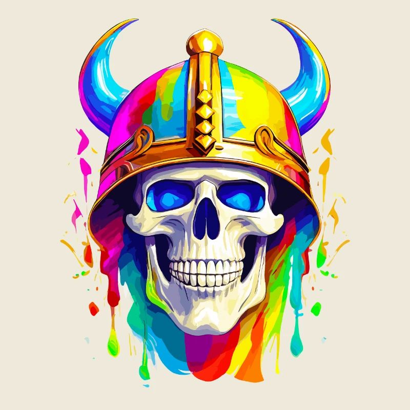 Skull Viking couleur