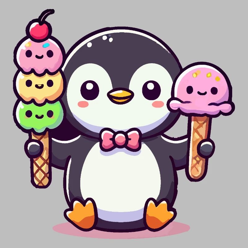 Pinguin mit Eis