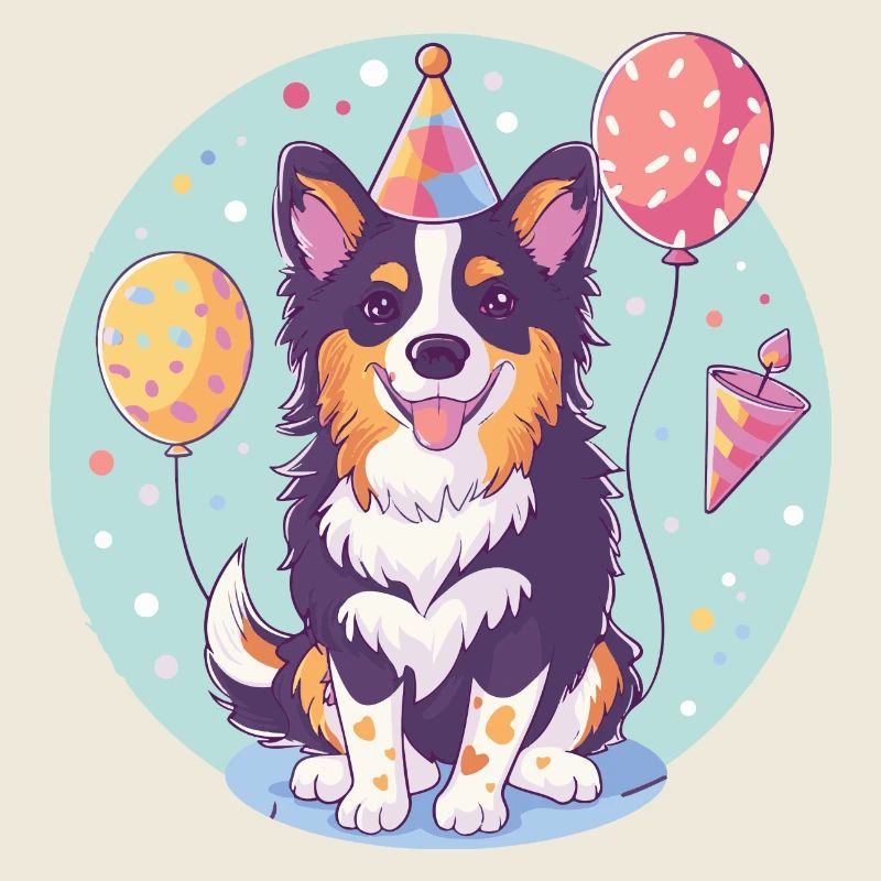 Border Collie Chiens Anniversaire Bébé