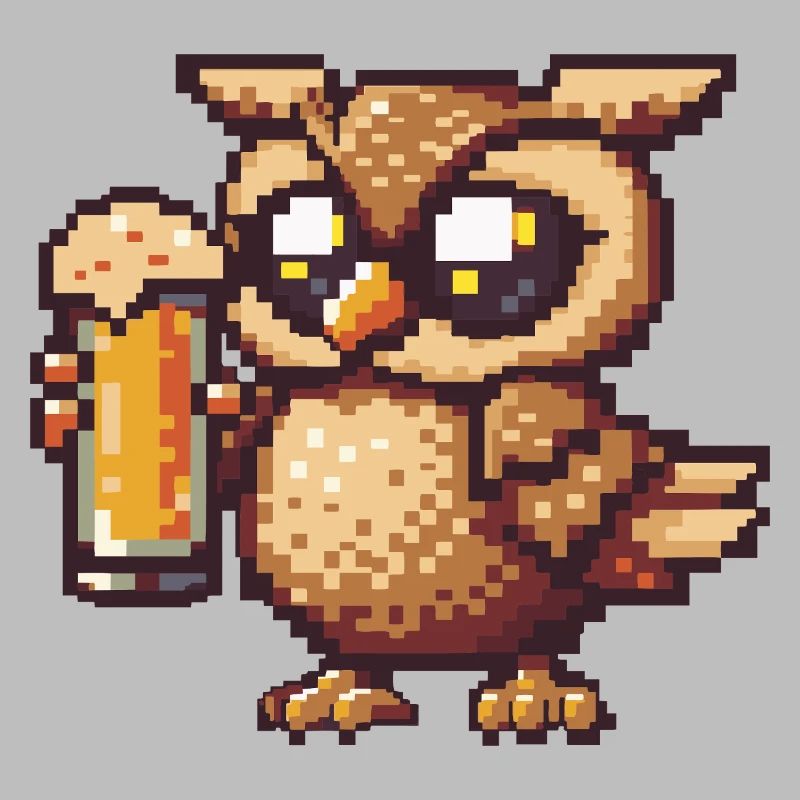 Eule Pixel Bier